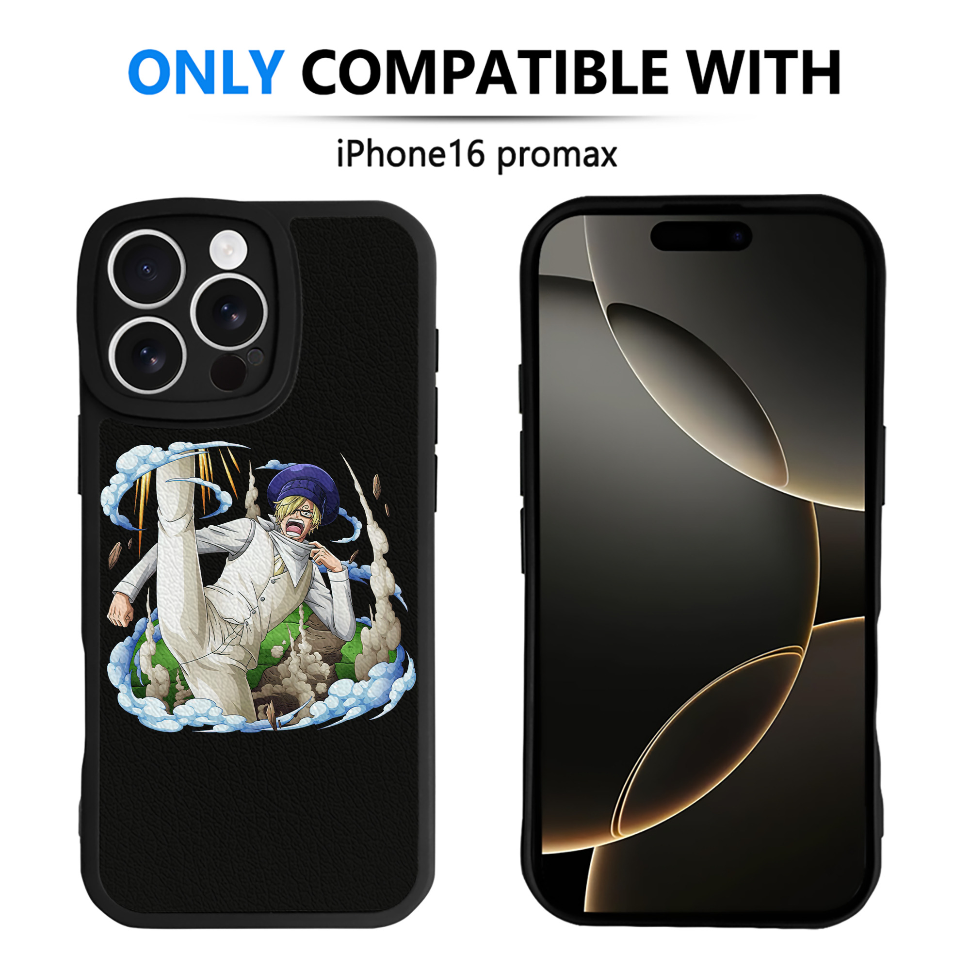 （画像用） ワンピース サンジ ONE PIECE Sanji 【iPhone 16シリーズ対応】シリコンスマホケース（レザー調） 材質：シリコン